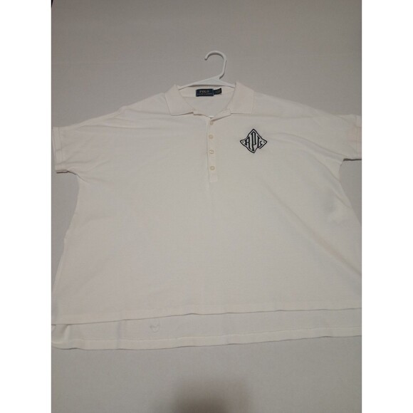Polo Ralph Lauren SP Polo White Logo Letting Rare Womens - Picture 1 of 12